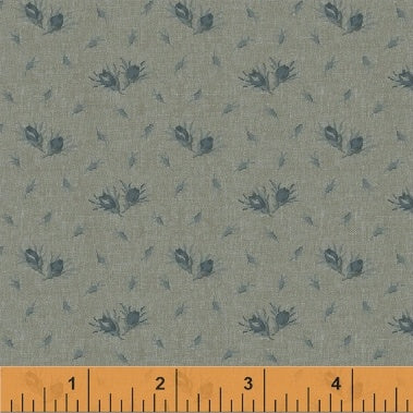 Quilting Fabric Flower Buds from Windham Fabrics from Reed's Legacy Collection c.1895  by Jeanne Horton. 51192-2 Slate. Reproduction Series