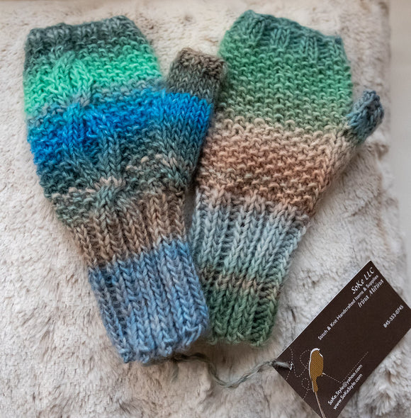 Handknit Handwarmers from Katia yarn