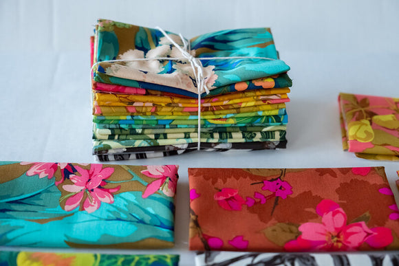 Fabric, 16 Fat 1/8s bundle from Trees Collection by Martha Negley for Free Spirit