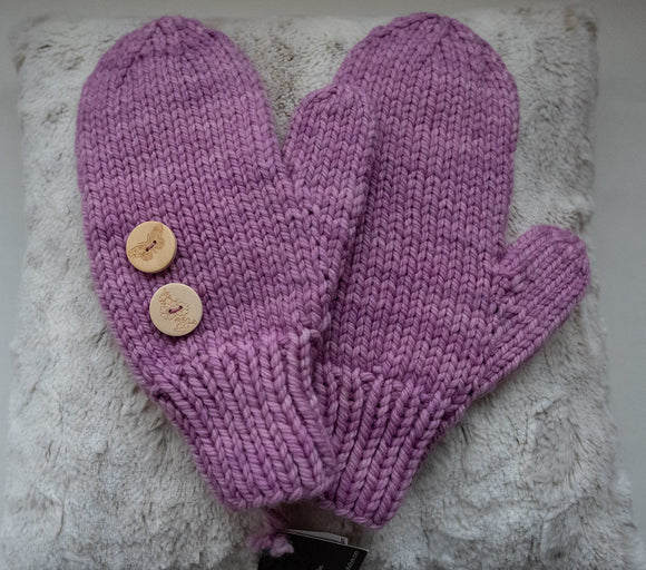 Hand-knit Mittens from Malabrigo Chunky yarn, Color: Orchid