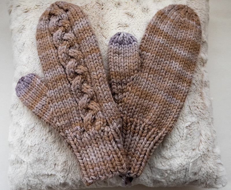 Hand-knit Mittens from Malabrigo Chunky Polvoriento yarn