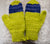 Hand-knit Mittens from Malabrigo Chunky yarn, Color: Grasshopper and Azul Profundo
