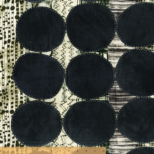 Quilting Fabric CIRCLE: BLACK from Curiosity Collection by Marcia Derse for Windham Fabrics, 51954D-1