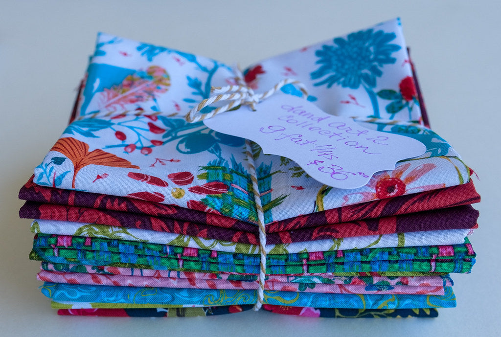 Fabric Bundle of 9 Fat 1/4s from LAND ART 2 Collection, by Odile Bailleoul For Free Spirit Fabrics