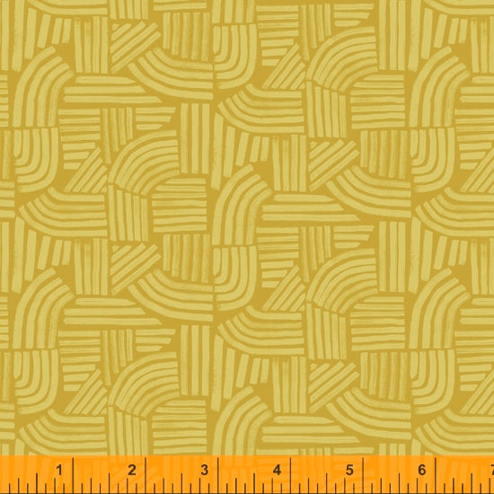 Wildflower Collection, Linea, Ochre Cotton Fabric by Kelly Ventura for Windham, 52254-12