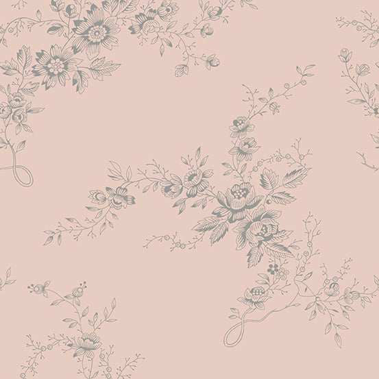 Fabric POWDER PINK BELLS OF IRELAND from Moonstone Collection by Edyta Sitar for Andover, A-9452-E