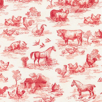 Fabric AGBD-18645-3 RED from Down On The Farm Collection, from Robert Kaufman