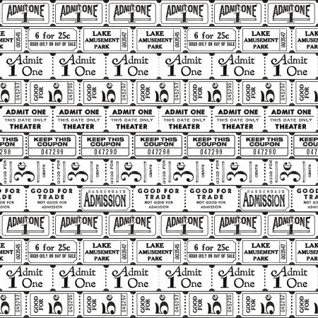 Fabric TICKETS ROLLS WHITE by Janet Wecker-Frisch from the Art Journal Collection from Riley Blake Designs, CD13037 White