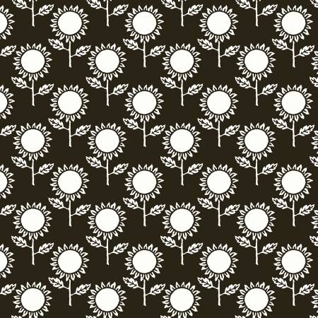 Fabric SUNFLOWER BLACK by Janet Wecker-Frisch from the Art Journal Collection from Riley Blake Designs, CD13041 Black