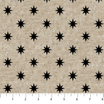 Fabric STARS BLACK from Terra Collection, by Ghazal Razavi for FIGO Fabrics CL90448-98
