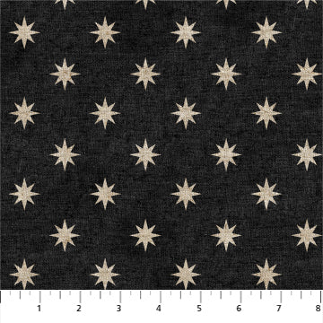 Fabric STARS SUPER BLACK from Terra Collection, by Ghazal Razavi for FIGO Fabrics CL90448-99