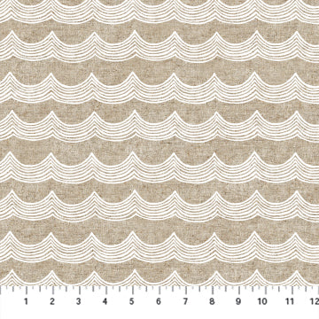 Fabric WAVES WHITE from Terra Collection, by Ghazal Razavi for FIGO Fabrics CL90449-10