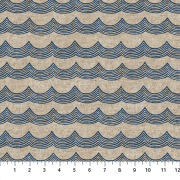 Fabric WAVES NAVY from Terra Collection, by Ghazal Razavi for FIGO Fabrics CL90449-45