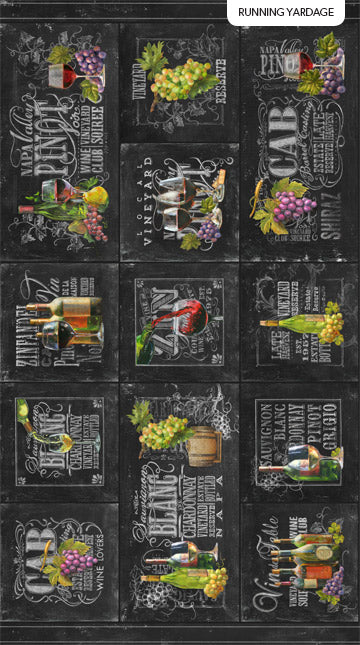 Northcott Fabric Panel 2, Life Happens Wine Helps Collection by Ellen and Clark Studio DP24558-99
