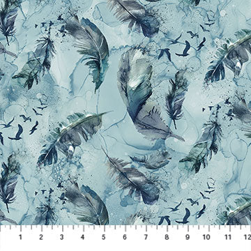 Northcott Fabric Moody Blu/dark DP24584-44 from SOAR Collection by Deborah Edwards and Melanie Samra