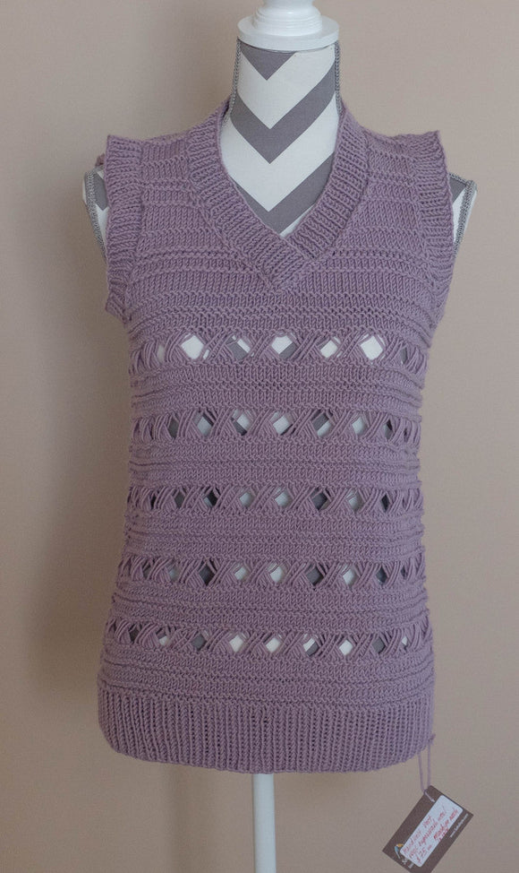 Vest, Handknit, youth and adult, medium to large size.