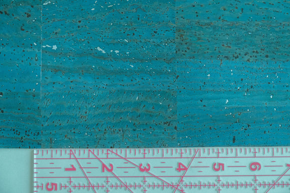 Cork Fabric, Blue with Silver Surface, Touch PRO Portugal,  28