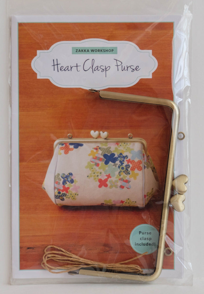 Pattern for Making of the Heart Clasp Purse by Zakka Workshop. Heart Clasp included! ZW2194