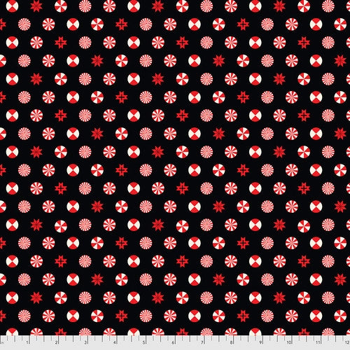 Holiday Homies Flannel, PEPPERMINT STARS - Ink, FNTP005 INK, from Tula Pink for Free Spirit