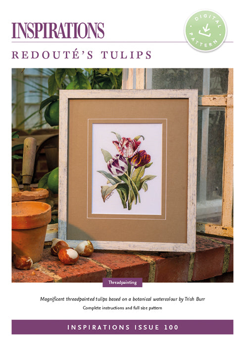 Pattern REDOUTE'S TULIPS by Trish Burr for Inspiration Studios, i100 Print, Threadpainting