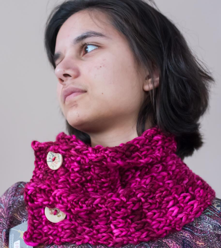 Cowl, handknit, Coquette from Madelintosh