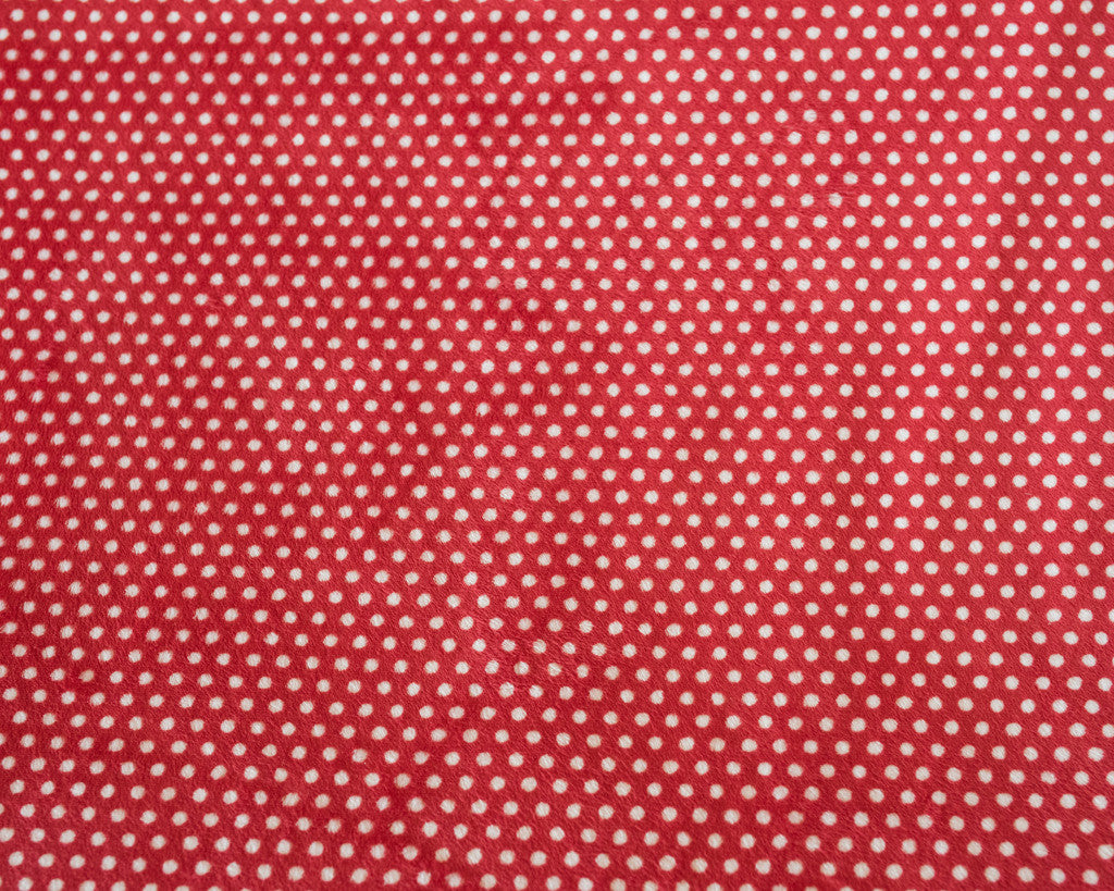 Shannon Fabrics Swiss Dot Cuddle 58-60" Wide, Scarlet/Snow