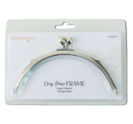 KimberBell Large Crescent Clasp Purse Frame Vintage Brass Item# KDKB191