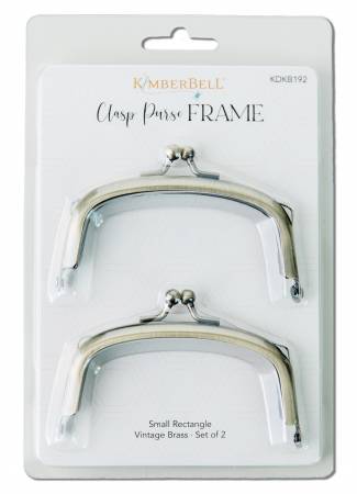 Small Rectangle Clasp Purse Frame Vintage Brass 2pc # KDKB192