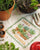 Cotton Tea Towel, Woven, Green border, with 16 count Aida Insert, for Cross Stitch Projects from CREATION POINT DE CROIX magazine