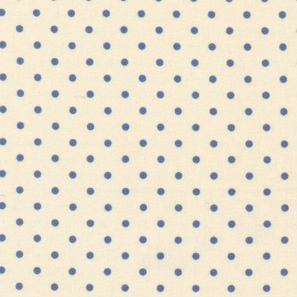 Quilting FABRIC from Lecien, DURHAM Collection 2019, #31930 -70, Blue Polka Dots