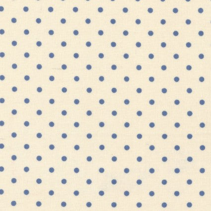 Quilting FABRIC from Lecien, DURHAM Collection 2019, #31930 -70, Blue Polka Dots