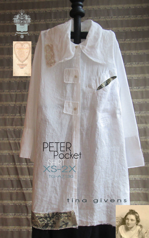 Sewing Pattern from Tina Givens, PETER POCKET Shirt, TG-A7130