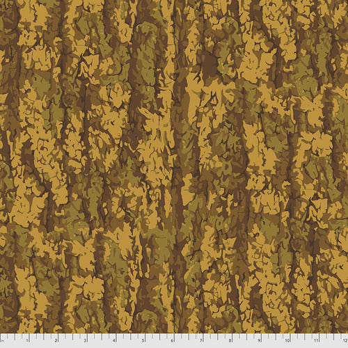 Fabric Walnut Bark, Gold, from TREES Collection for Free Spirit, PWMN014.GOLD