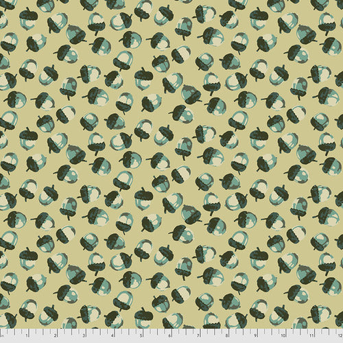 Fabric Acorn, Aqua from TREES Collection for Free Spirit, PWMN018.AQUA