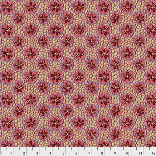 Fabric Stone Flowers - ROSE by Odile Bailloeul from Land Art Collection for Free Spirit, PWOB024.ROSE
