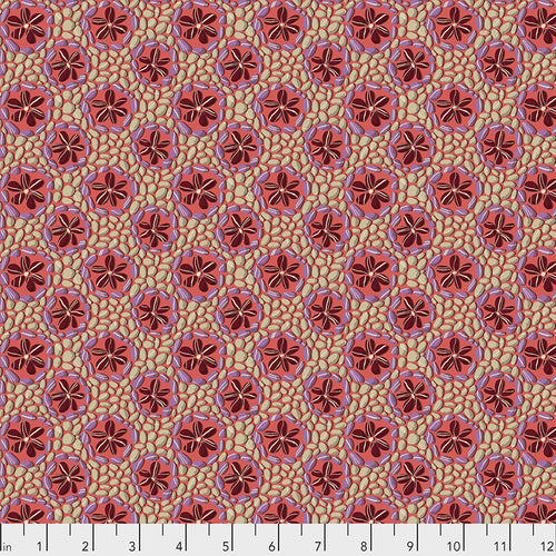 Fabric Stone Flowers - ROSE by Odile Bailloeul from Land Art Collection for Free Spirit, PWOB024.ROSE