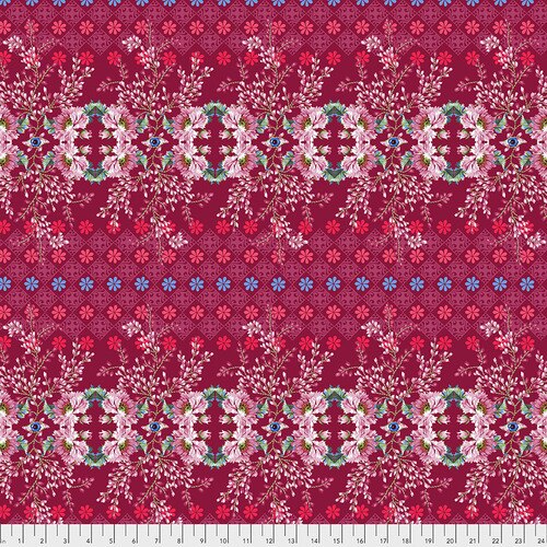 Fabric The Queen's Spy, by Odile Bailloeul from Jardin de la Reine Collection for Free Spirit, PWOB044 ROSE