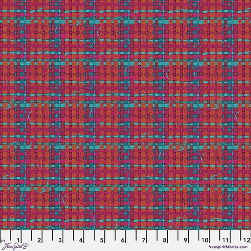 Fabric Tressage - Rouge by Odile Bailloeul from Land Art 2 Collection for Free Spirit,  PWOB070.ROUGE