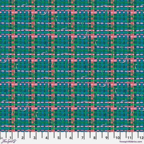 Fabric Tressage - Blue by Odile Bailloeul from Land Art 2 Collection for Free Spirit, PWOB070.BLUE