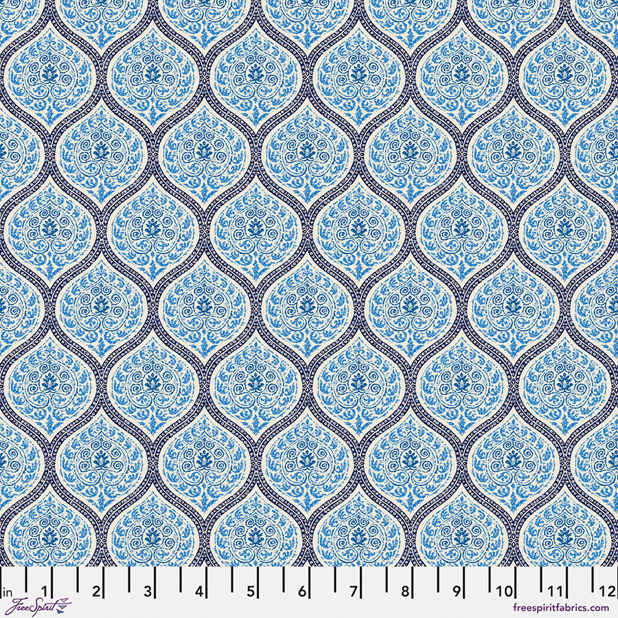 Fabric Madurai Small - Indigo, from A Celebration of Sanderson Collection, for Free Spirit, PWSA024.INDIGO
