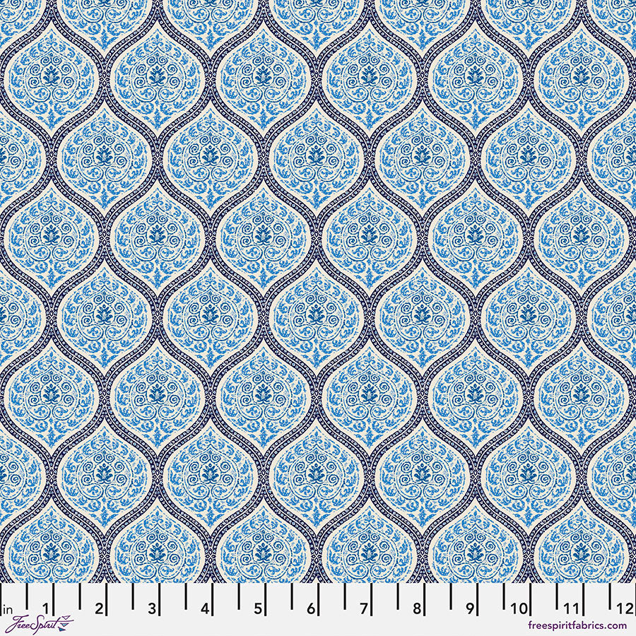 Fabric Madurai Small - Indigo, from A Celebration of Sanderson Collection, for Free Spirit, PWSA024.INDIGO