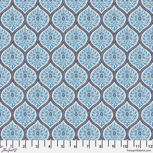 Fabric Madurai Small - Indigo, from A Celebration of Sanderson Collection, for Free Spirit, PWSA024.INDIGO