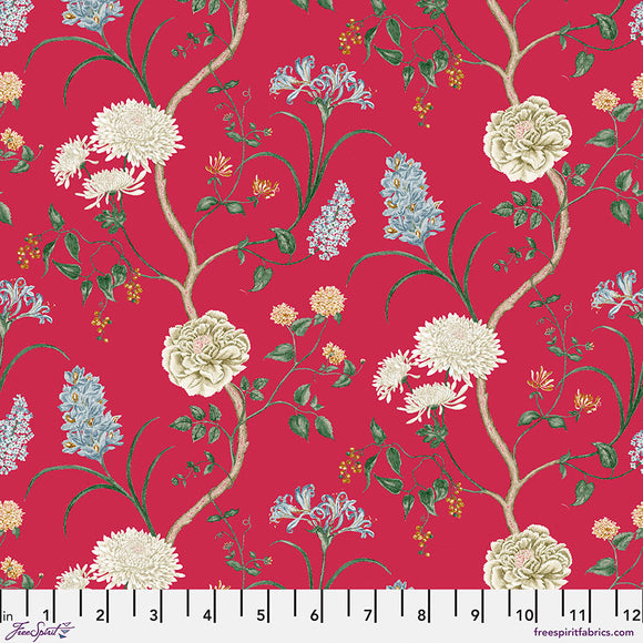 Fabric Summer Tree - Raspberry, from A Celebration of Sanderson Collection, for Free Spirit, PWSA025.RASPBERRY