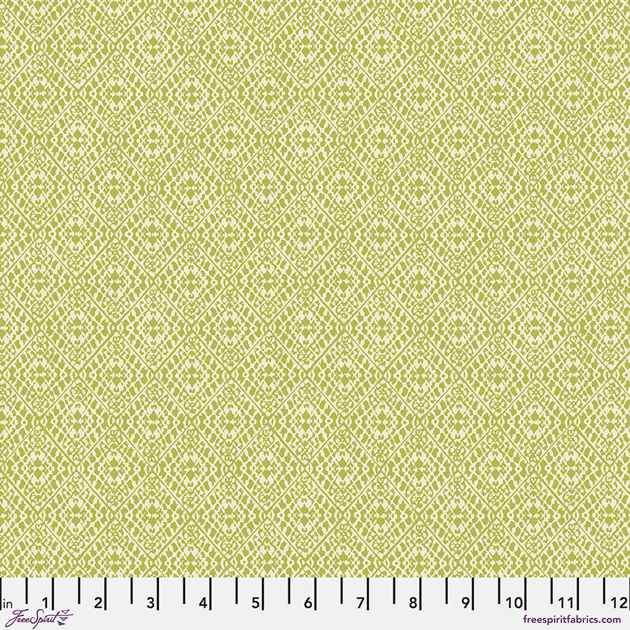 Fabric Pinjara Trellis - Lime, from A Celebration of Sanderson Collection, for Free Spirit, PWSA026.LIME