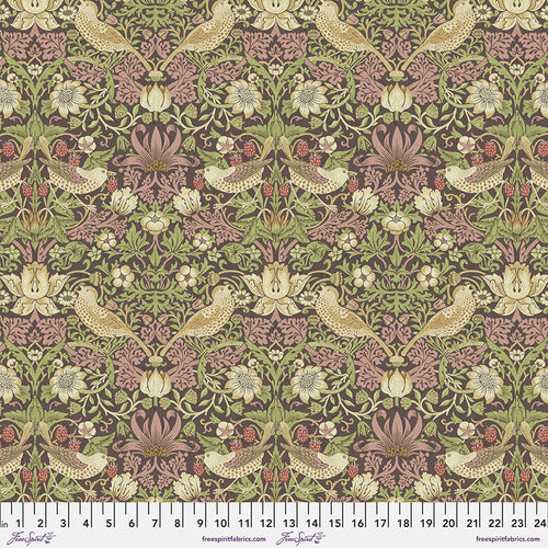 Fabric Strawberry Thief - Chocolate from Thameside Collection by Original Morris & Co for Free Spirit, PWWM001.CHOCOLATE