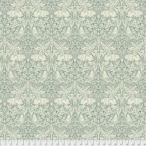 Fabric Brer Rabbit, from Standen Collection, Original Morris & Co for Free Spirit,  PWWM026.TEAL