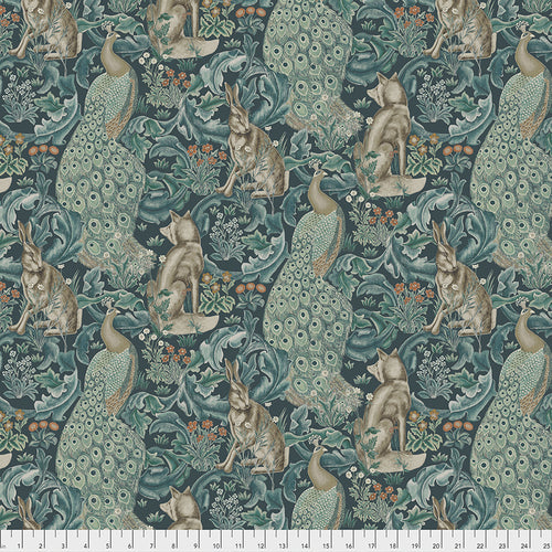 Fabric Forest - Teal, from Standen Collection, Original Morris & Co for Free Spirit, PWWM031.TEAL