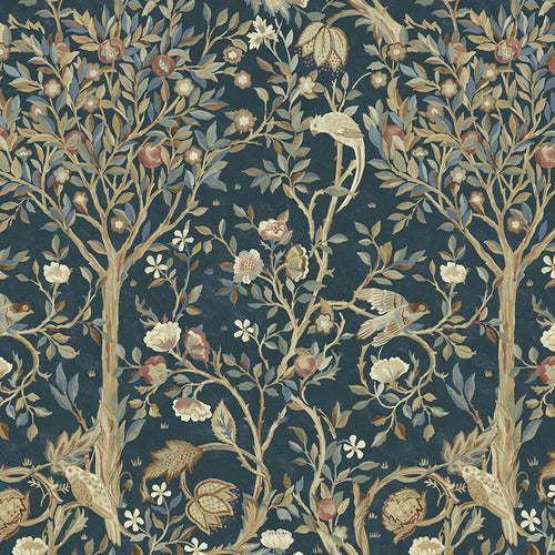 Fabric Melsetter - Indigo from Orkney Collection, Original Morris & Co for Free Spirit, PWWM041.INDIGO