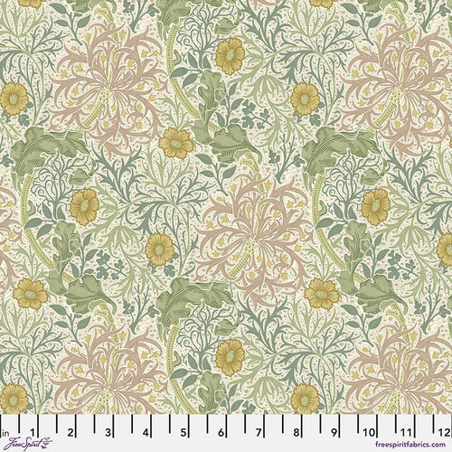 Fabric Mini-Seaweed- Cream, from Thameside Collection by Original Morris & Co for Free Spirit, PWWM078.CREAM