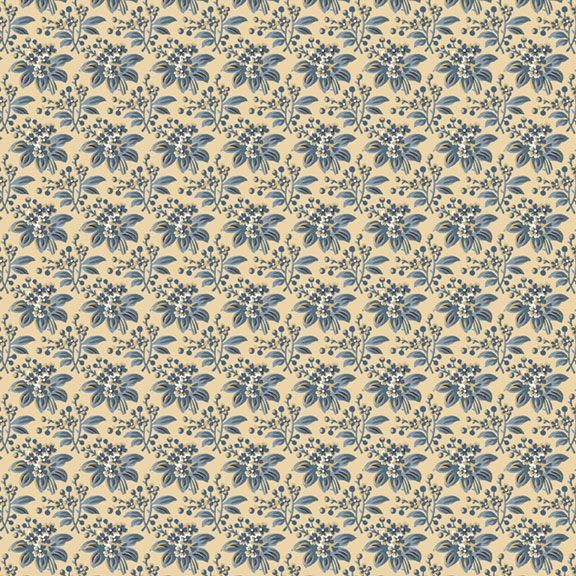 Quilting Fabric ELSIE'S BOUQUET R570498 BLUE by Marcus Fabrics from Back in the Day Collection.